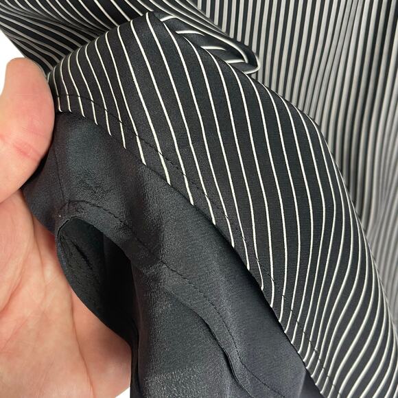 RAG & BONE Women’s Madison Black Striped Layered Silk Pencil Skirt - Picture 6 of 8